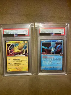 Pokemon Team Rockets Zapdos /Team Rockets Articuno Promos PSA 10 SEQ/SWIRL - Image 1