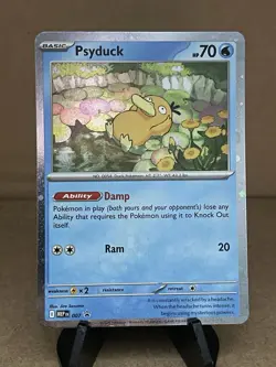 Pokemon TCG Mega Evolutions Psyduck 007 Golduck 008 Black Star Promo - Image 1