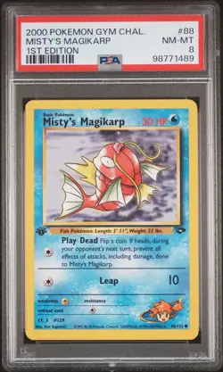 2000 POKEMON GYM CHALLENGE 1ST EDITION #88 MISTY'S MAGIKARP PSA 8 - Image 1