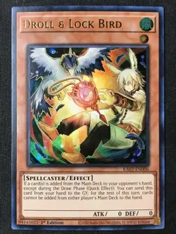 Yu-Gi-Oh TCG #RA02-EN006 Droll & Lock Bird (Alternate Art) 1st Ed Ultra Rare NM - Image 1