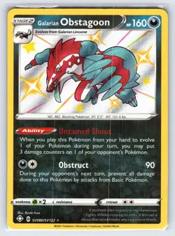 Galarian Obstagoon SV080/SV122 2021 Shining Fates Pokemon Card Shiny Holo Rare - Image 1