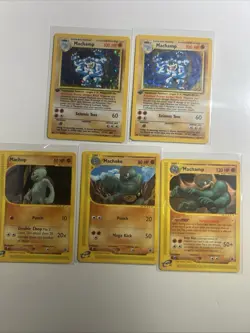 1st edition Pokemon MACHAMP Card BASE Set 8/102 Holo Rare PLAYED#8 + evolutions - Image 1