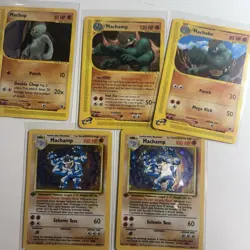 1st edition Pokemon MACHAMP Card BASE Set 8/102 Holo Rare PLAYED#8 + evolutions - Image 2