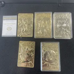1999 Pokemon 24K Gold Plated Trading Card Limited Edition Burger King Lot Of 5 - Image 1