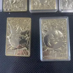 1999 Pokemon 24K Gold Plated Trading Card Limited Edition Burger King Lot Of 5 - Image 4