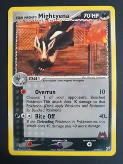 Team Magma's Mightyena 21/95 - Team Magma vs Team Aqua Set - Pokemon Card - NM - Image 1