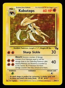 Kabutops 9/62 Holo Rare Fossil Pokemon Card - Image 1