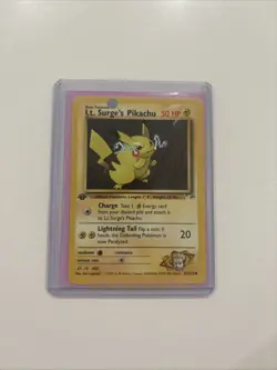 RARE Vintage Pokemon TCG Lt. Surge's Pikachu Gym Heroes 81/132 1st Edition Card - Image 1