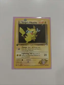 RARE Vintage Pokemon TCG Lt. Surge's Pikachu Gym Heroes 81/132 1st Edition Card - Image 2