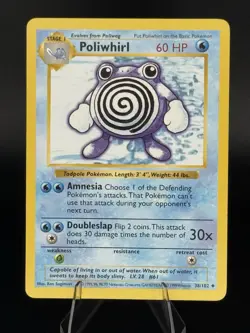 Pokemon TCG Poliwhirl Base Set, Shadowless Uncommon Card 38/102 - Image 1