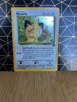 Pokemon TCG Meowth Black Star Promos Holo Card Game Boy - Image 1