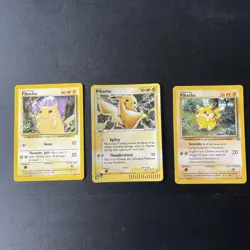 Pokemon PIKACHU Black Star Promo HOLO RARE Three Card Lot/Bundle - Image 1