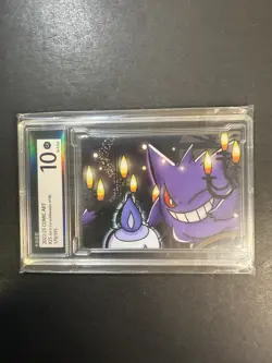 Pokemon Chinese Comic Art card Metal slab GENGAR Full Art Holo Rare TCG Graded - Image 1