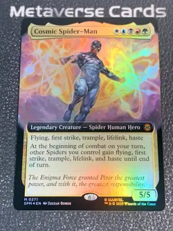 Magic MTG Cosmic Spider-Man 0271 Borderless Foil Marvel Spider-Man - Image 1