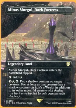 MTG Minas Morgul, Dark Fortress (Borderless) [The Lord of the Rings: Tales of Mi - Image 1