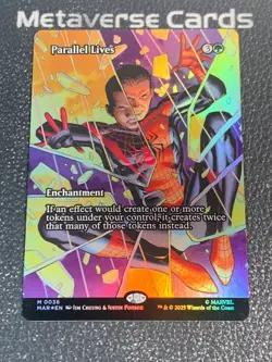 Magic MTG Paraelle Lives 0036 Borderless Foil Marvel Spider-Man - Image 1