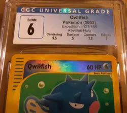 Pokemon Qwilfish Expedition Reverse Holo 127/165 Vintage 2002 CGC 6 EX/NM Subs - Image 2
