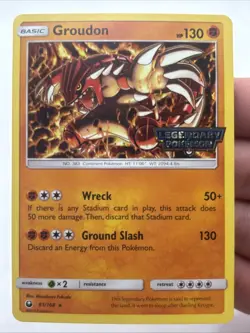 Groudon 81/168 Legendary Pokemon Stamped Gamestop Promo Cosmos Holo Unsealed NM - Image 1