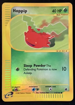 Hoppip 112/165 Expedition 2002 Pokemon Reverse Holo Vintage E Reader Series LP+ - Image 1