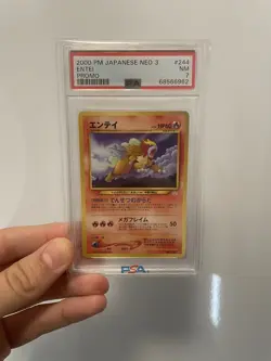 PSA 7 NEAR MINT Entei No 244 Neo 3 File PROMO Japanese Pokemon Car - Image 1