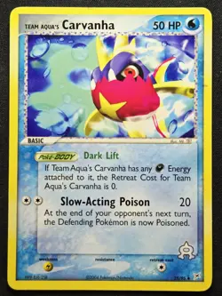 Team Aqua's Carvanha 25/95 EX Team Magma VS Team Aqua 2004 - Pokemon TCG - Image 1