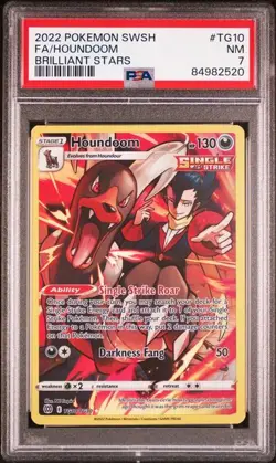 Pokemon TCG Houndoom TG10/TG30 Swsh09: Brilliant Stars Trainer Gallery PSA 7 NM - Image 1