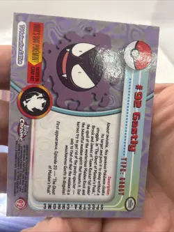 2000 Topps Chrome Pokemon TV Animation Series 2 Spectra #92 Gastly - Image 4