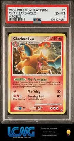 2009 Pokemon Platinum Arceus #1 Charizard Holo PSA 6 D2P - Image 1