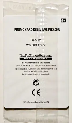 Pokemon SM190 "Detective Pikachu" Stamped Holo Promo *NEW SEALED* 2019 Card - Image 2