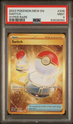 PSA 9 Switch 206/165 151 Hyper Rare Gold Holo Pokemon Card - Mint - Image 1