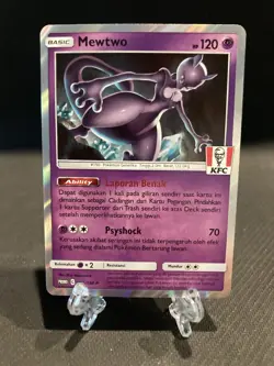 KFC Mewtwo 184/SM-P Indonesian Exclusive Promo Pokemon Card Near Mint - Image 1