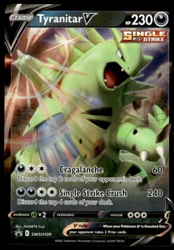 Pokemon TCG SWSH: Sword & Shield Promo Cards #SWSH109 Tyranitar V NM - Image 1