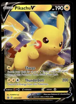Pokemon TCG SWSH: Sword & Shield Promo Cards #SWSH061 Pikachu V NM - Image 1
