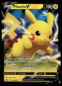 Pokemon TCG SWSH: Sword & Shield Promo Cards #SWSH061 Pikachu V NM - Image 1