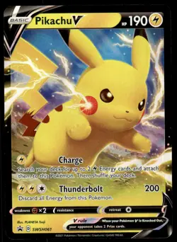 Pokemon TCG SWSH: Sword & Shield Promo Cards #SWSH061 Pikachu V NM - Image 1
