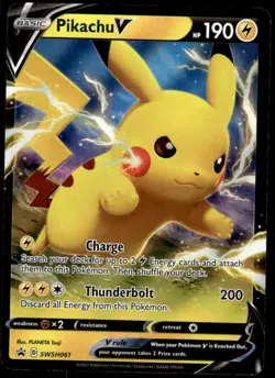 Pokemon TCG SWSH: Sword & Shield Promo Cards #SWSH061 Pikachu V NM - Image 1