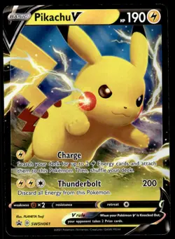 Pokemon TCG SWSH: Sword & Shield Promo Cards #SWSH061 Pikachu V NM - Image 1