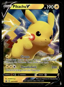 Pokemon TCG SWSH: Sword & Shield Promo Cards #SWSH061 Pikachu V NM - Image 1
