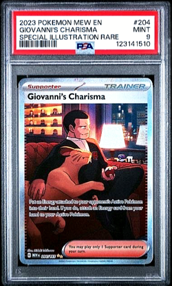 PSA 9 - Giovanni’s Charisma Illustration Rare 204/165 Pokemon TCG Cards - Image 1