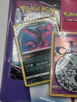 Pokemon TCG: Moltres, Articuno & Zapdos Cards with 2 Booster Packs & Coin - Image 2
