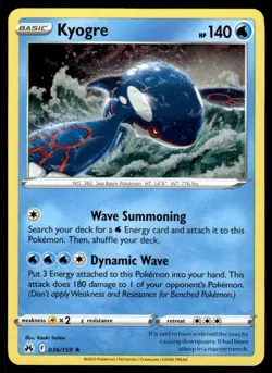 Pokemon TCG SWSH: Sword & Shield Promo Cards #036/159 Kyogre (Cosmos Holo) NM - Image 1