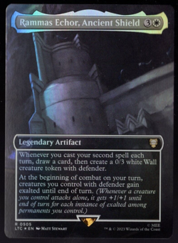 Rammas Echor, Ancient Shield 0505 Borderless Rare Foil Lord of the Rings MTG NM - Image 1