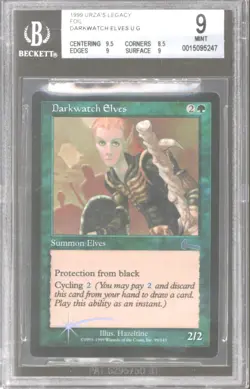 Magic MTG Urza's Legacy FOIL Darkwatch Elves BGS 9 (9.5, 8.5, 9, 9) NEAR MINT NM - Image 1