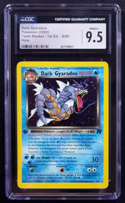 Dark Gyarados Galaxy Holo 1st Edition Team Rocket Pokemon Card 9.5 MINT+ Pop 3 - Image 1