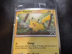Pikachu (Holiday Calendar) 025/165 Cosmos Holo Promo Pokemon Card SEALED - Image 2