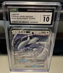 2018 Japanese Pokemon Lugia GX Super-Burst Impact 072/095, CGC Graded 10 Gem - Image 1