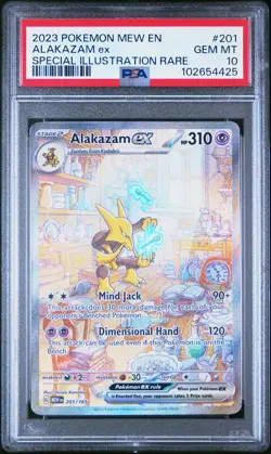 2023 POKEMON MEW EN-151 SPECIAL ILLUSTRATION RARE #201 ALAKAZAM EX PSA 10 - Image 1