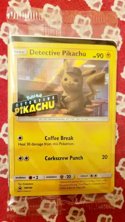 Pokemon 2019 Black Star Promo SM190 Stamped Holo Detective Pikachu Sealed - Image 1
