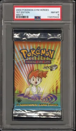 2000 POKEMON GYM HEROES PACK 1ST EDITION-MISTY FOIL PSA 8 - Image 1