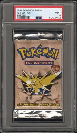 1999 POKEMON FOSSIL PACK 1ST EDITION-ZAPDOS FOIL PSA 9 - Image 1